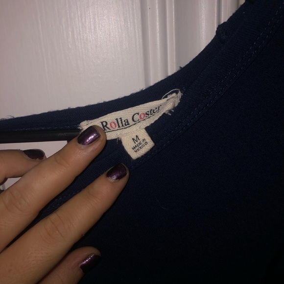 Simple Navy Blue Tshirt Dress - Picture 3 of 3